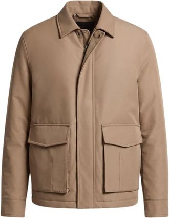 PESERICO Technische Twill Jas - Heren - Zomerjassen - Bruin - 2XL - Katoen - Jassen