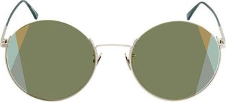 Bottega Veneta BV0246S004 Round Full Rim Sunglasses - Silver