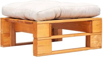 vidaXL Otomana De Palets De Jard&iacute;n Con Coj&iacute;n Arena Madera Marr&oacute;n Miel Vidaxl