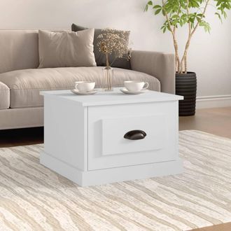 vidaXL Mesa De Centro Madera Contrachapada Blanco 50x50x35 Cm Vidaxl