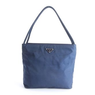 Prada Blue Nylon Handbag Tote Bag (Pre-Owned)
