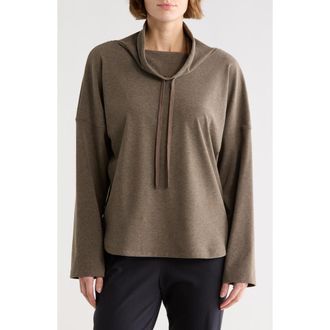Max Studio Funnel Neck Pullover in Heather Toast at Nordstrom Rack, Size X-Small