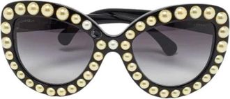 Chanel Pre-owned Acetate Zonnebril - Dames - Vintage Accessoires - Veelkleurig - ONE Size - Leer - Vintage