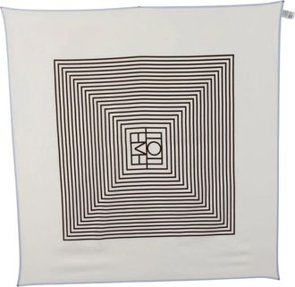 Toteme Accessoires, Dames, Veelkleurig, ONE Size, Centered Monogram Zijden Sjaal