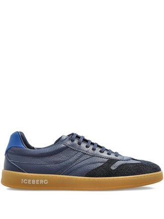 Iceberg suede-panelled sneakers - men - Leather/Calf Suede/Fabric/Calf Leather/Rubber - 45 - Blue