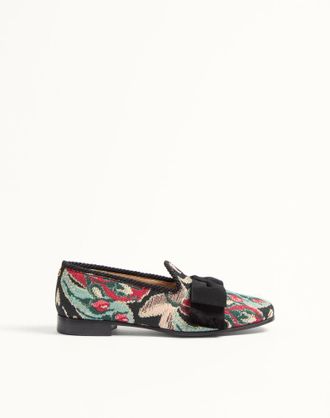 Valentino Garavani Bowow Loafer In Jacquard Fabric