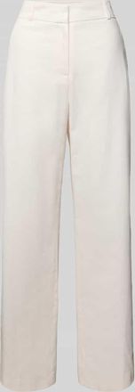 Jake*s Straight Leg Stoffhose aus Baumwoll-Mix mit Leinen-Anteil in Beige, Gr&ouml;&szlig;e 36