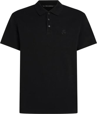 Karl Lagerfeld Polo con applicazione Kameo - Nero