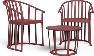 Resol Sillas Con Brazos Y Mesa Raff Resol Pl&aacute;stico Rojo (pack De 2+1)