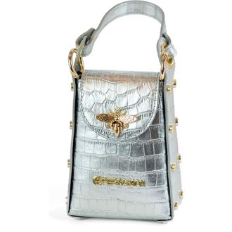 Persaman New York Anette Croc-Embossed Leather Crossbody Bag in Platinum at Nordstrom Rack