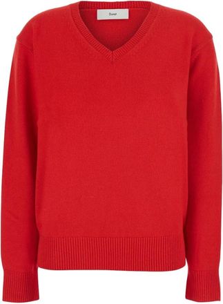 Dunst Cashmere V-hals Trui - Dames - V-hals truien - Rood - XS - Wol - Truien & Vesten