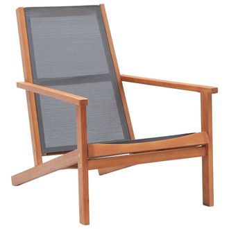 vidaXL Vidaxl - Silla De Jard&iacute;n Madera Maciza De Eucalipto Y Textilene Gris
