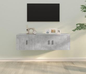 vidaXL Vidaxl - Set De Muebles De Tv 2 Pzas Madera Contrachapada Gris Hormig&oacute;n