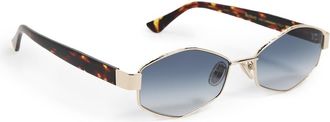 Illesteva Tucson Sunglasses for Women, gold, One Size