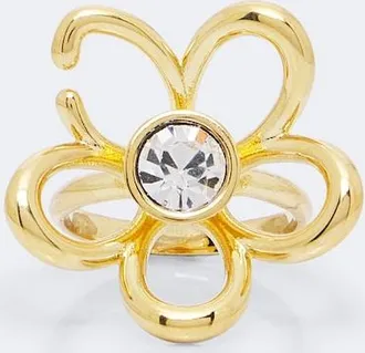 Oscar De La Renta Crystal-embellished floral ring