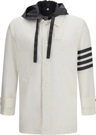Thom Browne Cappotto Relaxed Unconstructed Ripstop 4-Bar - - Jackets - Uomo - Bianco - L