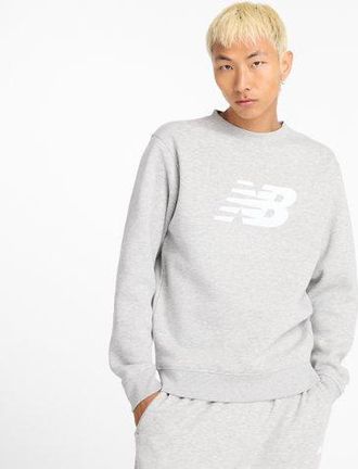 New Balance Hombre Sport Core Brushed Crew en Gris/Blanco, Algod&oacute;n, Talla 2XL