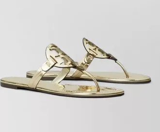 Tory Burch metallic leather slides