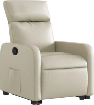 vidaXL Sill&oacute;n Reclinable Elevable Cuero Artificial Color Crema Vidaxl