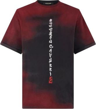 Roberto Cavalli T-shirt met drakenprint - Heren - T-shirts - Zwart - L - Katoen - Tops