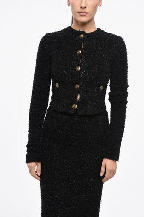 Balenciaga Cardigan Crop in Tweed e Lurex Balenciaga