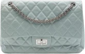 Chanel Pre-owned Vintage Double Flap Shoulder Bag - Dames - Vintage Schoudertas - Grijs - ONE Size - Leer - Vintage
