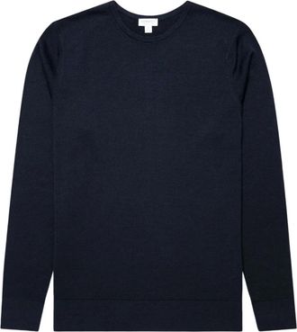 Sunspel Maglione in lana merino extra fine - - Knitwear - Uomo - Blu - M