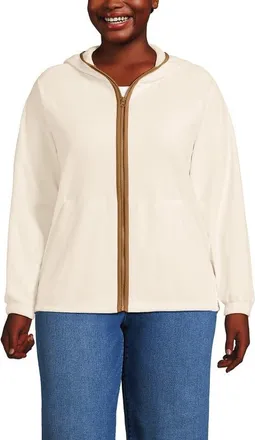 Lands End Plus Size Anyweather RainDefense Fleece Full Zip Jacket in Ivory Latte at Nordstrom, Size 3X
