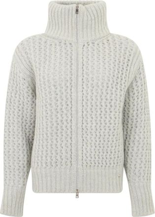 Herno Trui met rits en hoge hals - Dames - Vesten - Grijs - XS - Wol - Truien & Vesten
