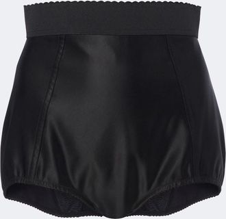 Dolce & Gabbana Scalloped satin micro shorts