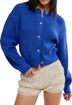 Free People Vienna Knit Cardigan In Blue Beam
