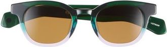 Eyebobs Total Wit 45mm Round Polarized Sunglasses in Emerald /Rose Quartz /Brown at Nordstrom