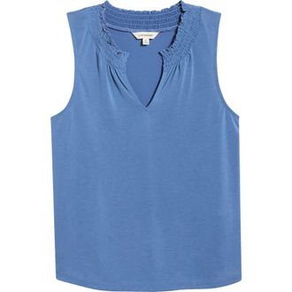 Lucky Brand Sandwash Smock Detail Knit Top in True Navy at Nordstrom, Size Xx-Large