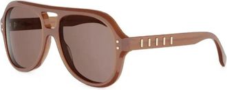 Fendi 47E Zonnebril - Dames - Zonnebrillen - Bruin - 56 MM - Accessoires