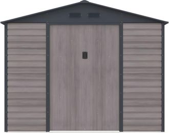 VENTE-UNIQUE.COM Cobertizo de jard&iacute;n acero gris antracita, color natural oscuro
