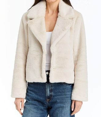 Drew Garnet Telluride Faux Fur Jacket In Bone