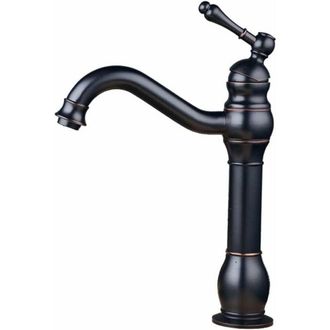 OEM Grifo Mezclador Retro, Grifo De Ba&ntilde;o De Ca&ntilde;o Alto De Lat&oacute;n Negro, Dise&ntilde;o Elegante Y Antiguo, Mezclador &Uacute;nico