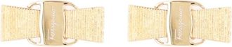 Ferragamo Gold Vara Bow Polished Brass Earrings