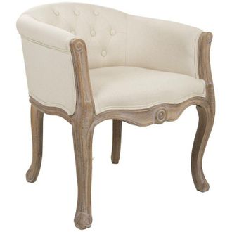 Wanderlust Deco Butaca De Madera Tapizada Blanca 61x61x71
