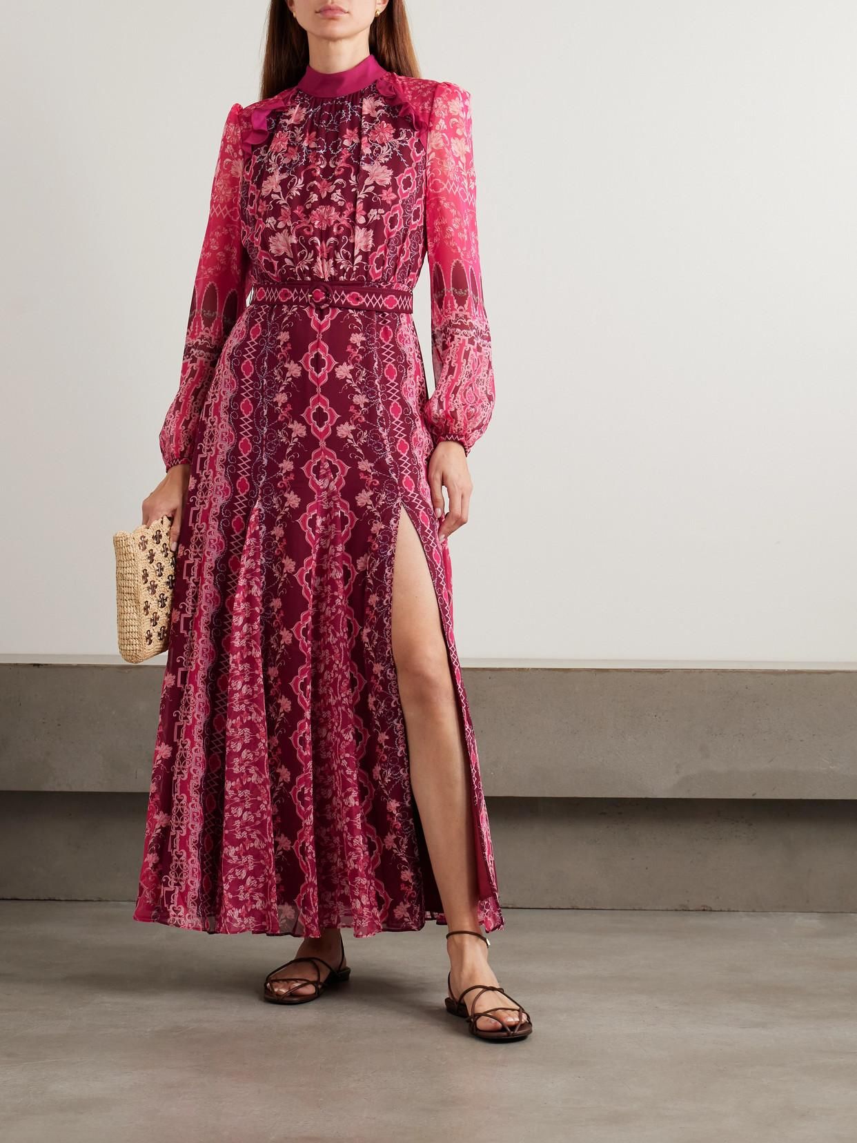 Red Oasis Floral Pleated Dress Pleat Skirt Coast Red Dress