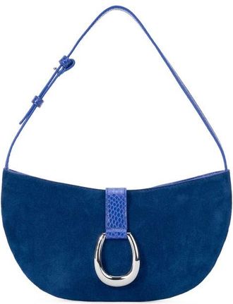 Staud Harlow Crescent Leather Shoulder Bag in Cobalt at Nordstrom