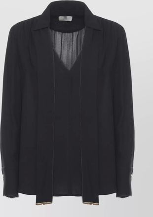 Elisabetta Franchi viscose blouse long sleeves bow tie