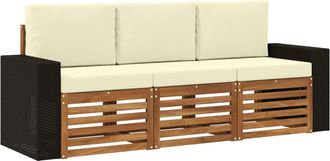 vidaXL Juegos De Sof&aacute;s 3 Uds. Madera De Acacia S&oacute;lida Vidaxl
