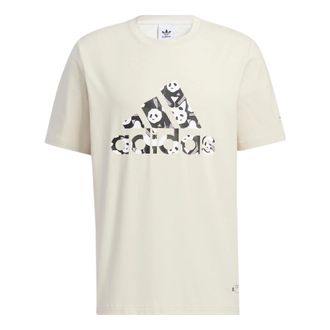 adidas Solid Color Logo Athleisure Casual Sports Short Sleeve Unisex Bauxite Brown HS4395