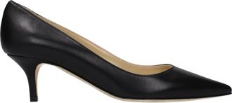Jimmy Choo London Black Leather Mid Heel Womens Pumps