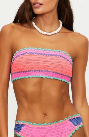 Beach Riot Rey Crochet Bikini Top in Sea Breeze Crochet at Nordstrom, Size X-Large