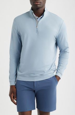 Johnnie-O Motion Performance Quarter Zip Pullover in Dusty Blue at Nordstrom, Size Xx-Large