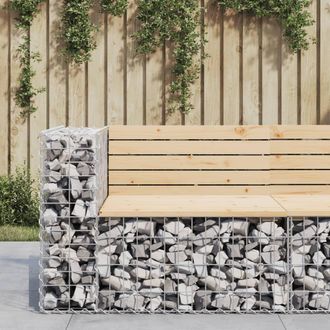vidaXL Vidaxl - Banco De Jard&iacute;n Dise&ntilde;o Gaviones Madera Maciza Pino 92x71x65,5cm