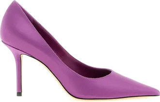 Jimmy Choo London Purple Tencel High Heel Womens Pumps