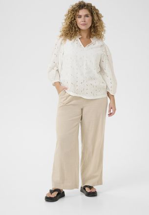 Kaffe Curve Blouse met lange mouwen Regular fit Chalk white